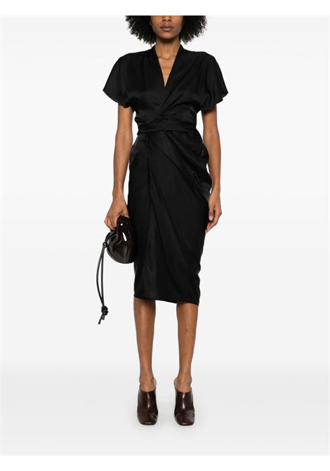 Black wrap midi dress Rick owens - women RICK OWENS | RP01E7542SCH09